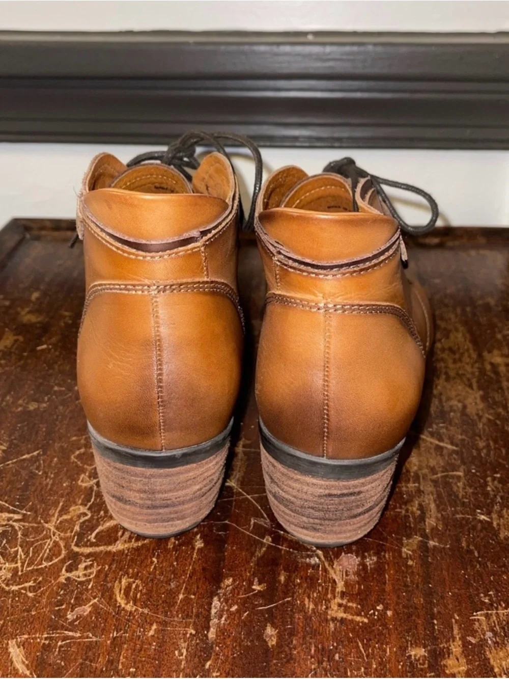 Like New Pikolinos Cognac Leather Lace-Up Ankle Boots - Size 39/8.5